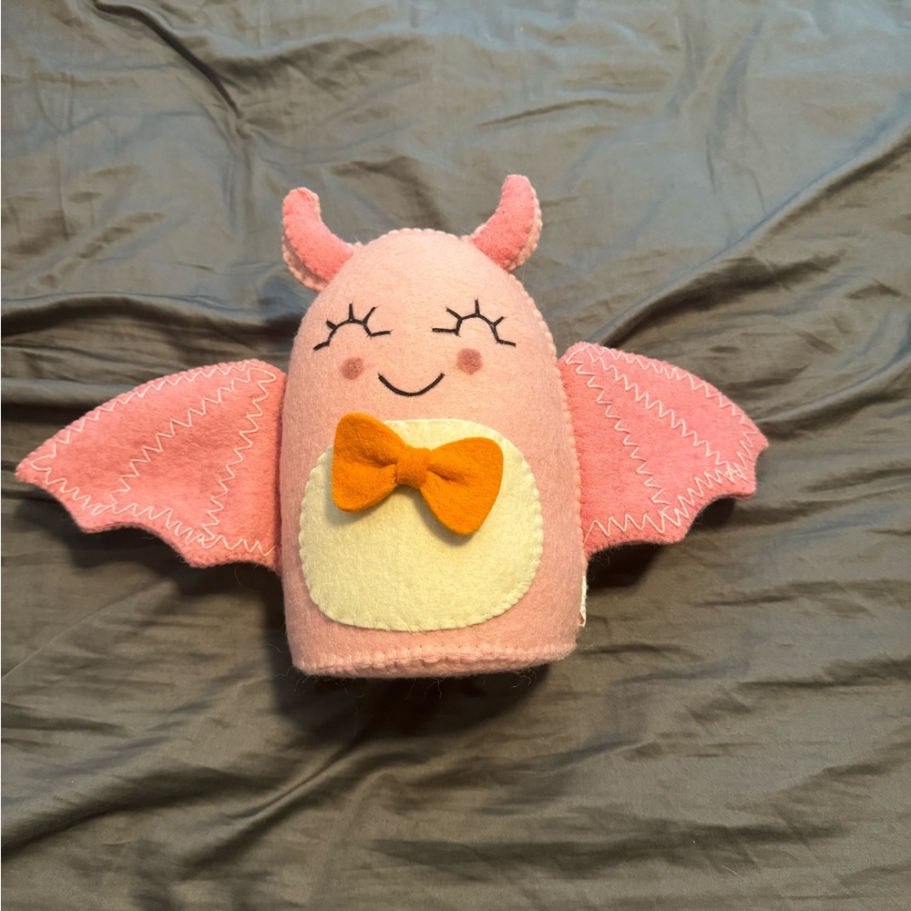 pink halloween bat pillow/decor piece